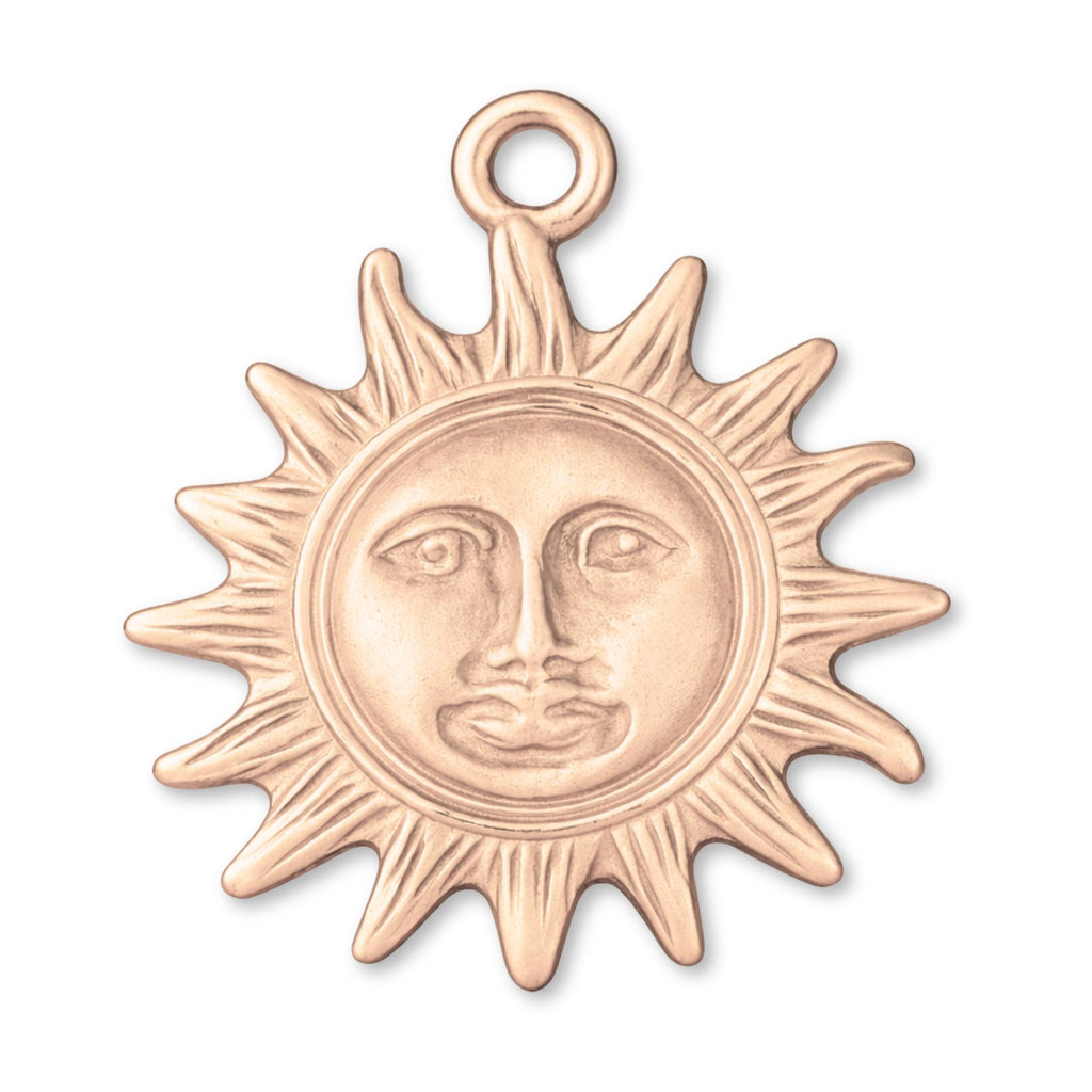 9ct Rose Gold - Vintage Sun Face Charm