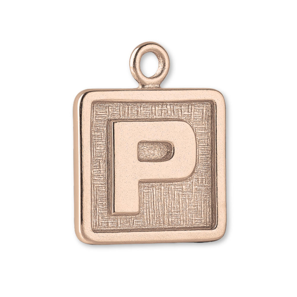 18ct Rose Gold - P Plate Charm
