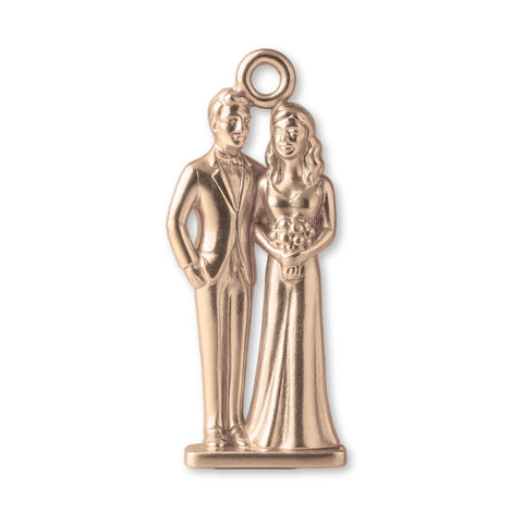9ct Rose Gold - Classic Bride & Groom Charm