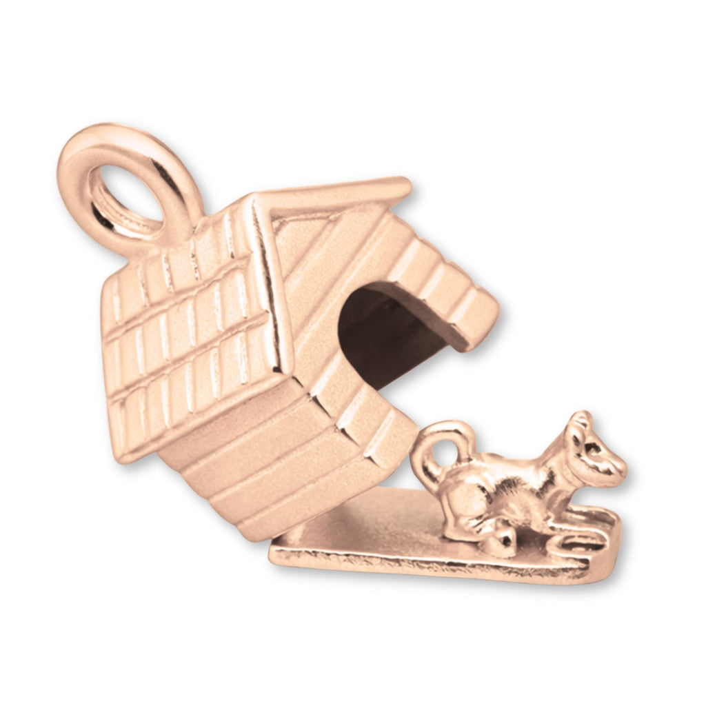 9ct Rose Gold - Dog in Kennel Charm