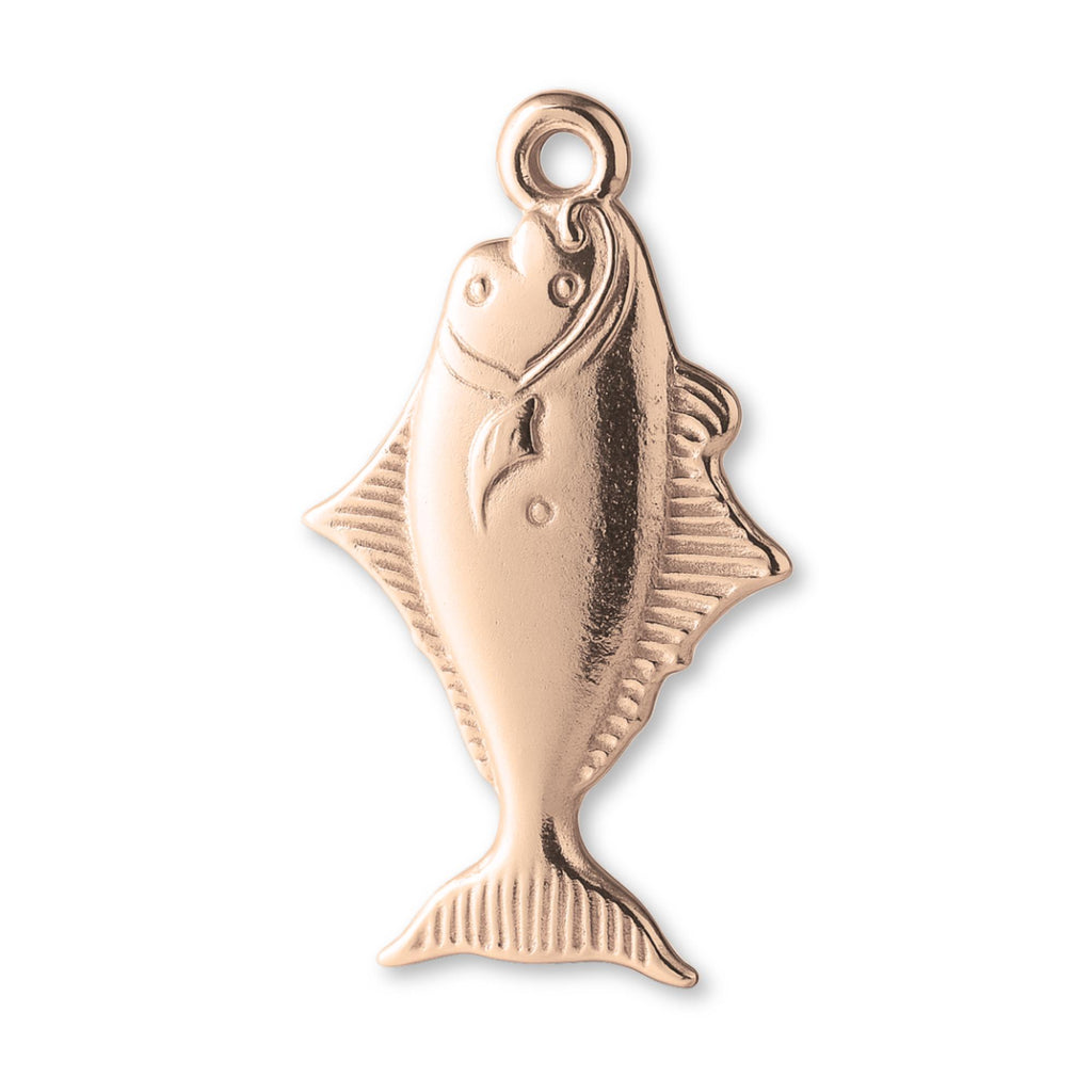 18ct Rose Gold - Flounder Fish Charm