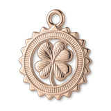 18ct Rose Gold - Four Leaf Clover Medallion Charm