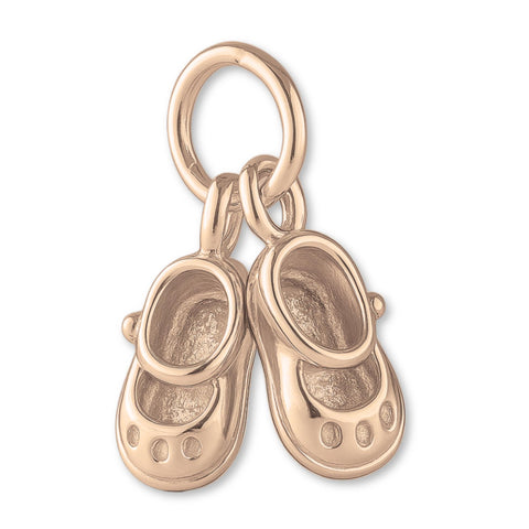 9ct Rose Gold - Tiny Baby Shoes Charm