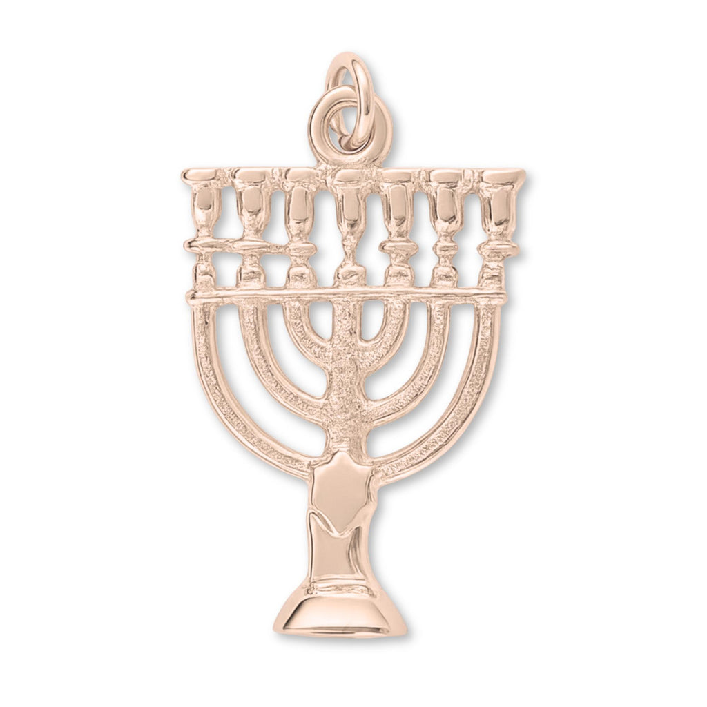 18ct Rose Gold - Temple Menorah Charm