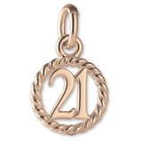 9ct Rose Gold - 21 Wreath Pendant Charm