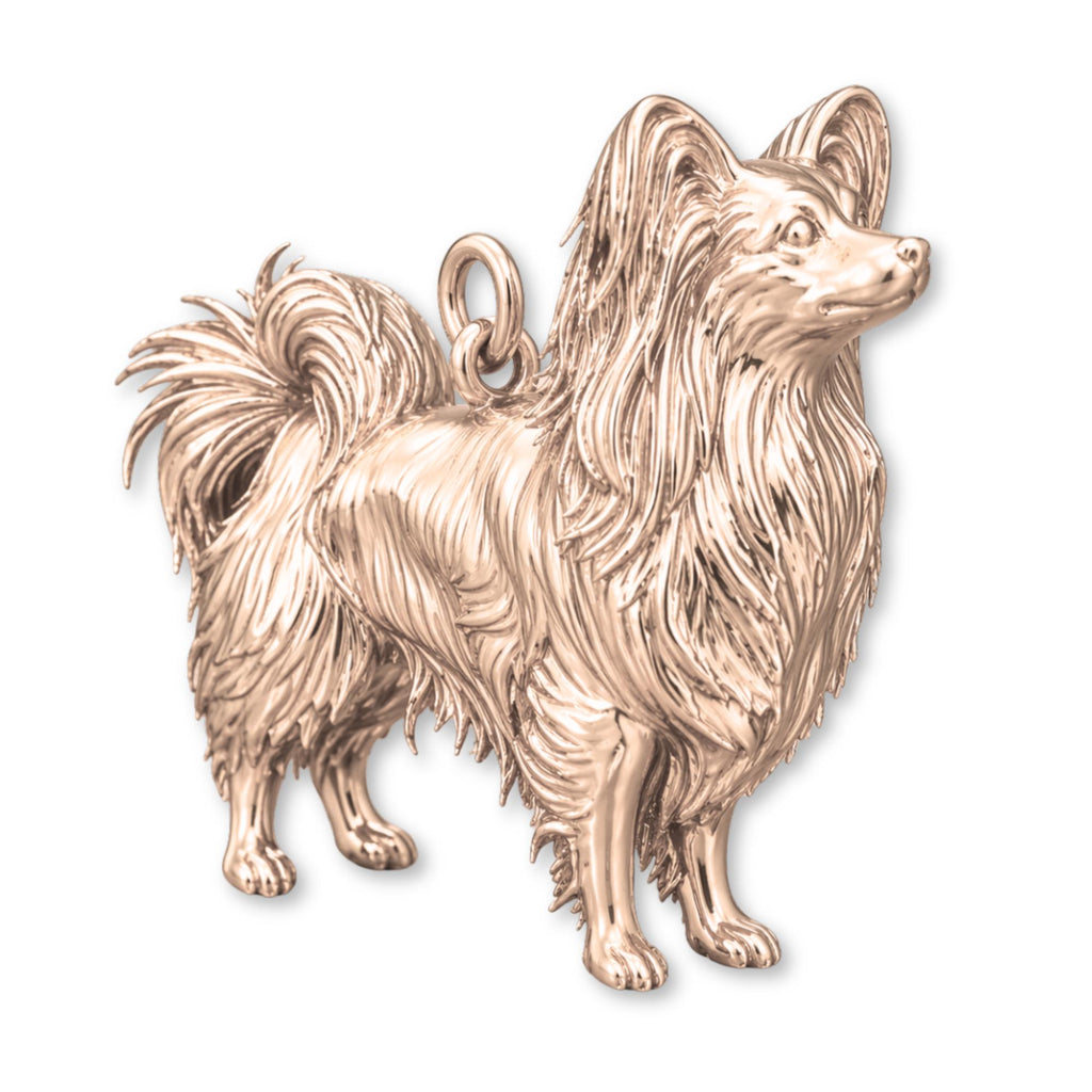 18ct Rose Gold - Papillon Dog Charm