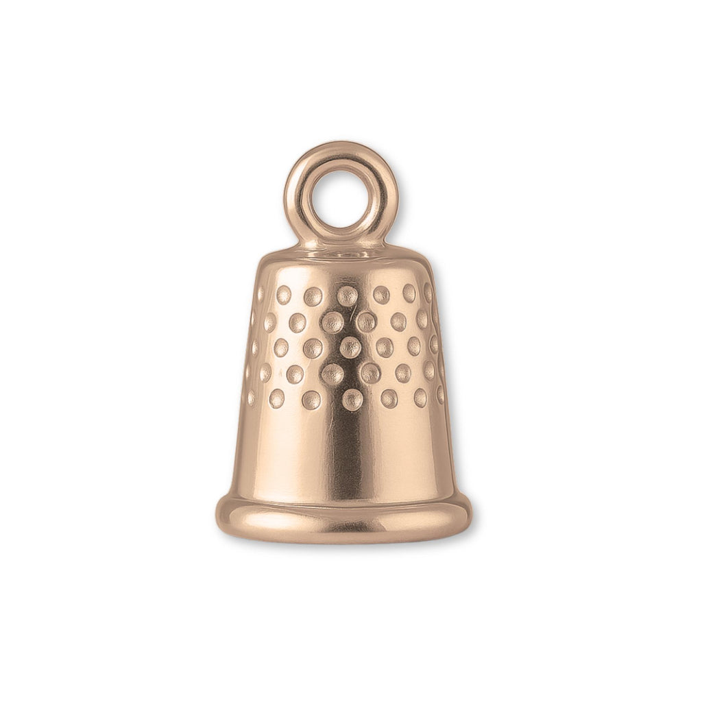 18ct Rose Gold - Mini Dimpled Thimble Charm