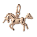 9ct Rose Gold - Prancing Unicorn Charm
