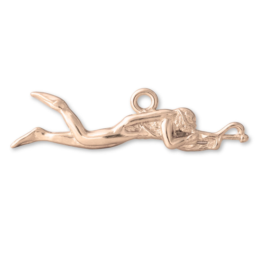 18ct Rose Gold - Spear Fishing Diver Charm