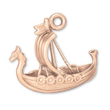 18ct Rose Gold - Viking Longship Charm