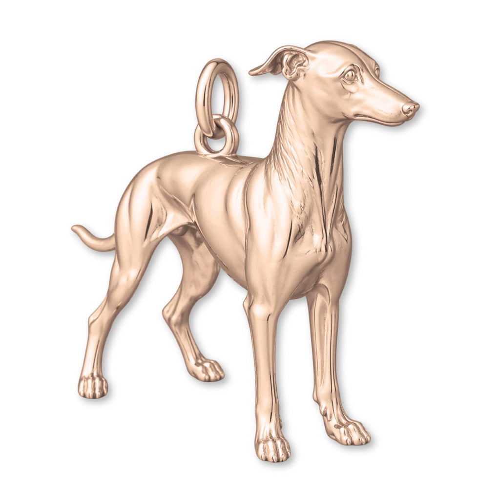 9ct Rose Gold - Greyhound Dog Charm