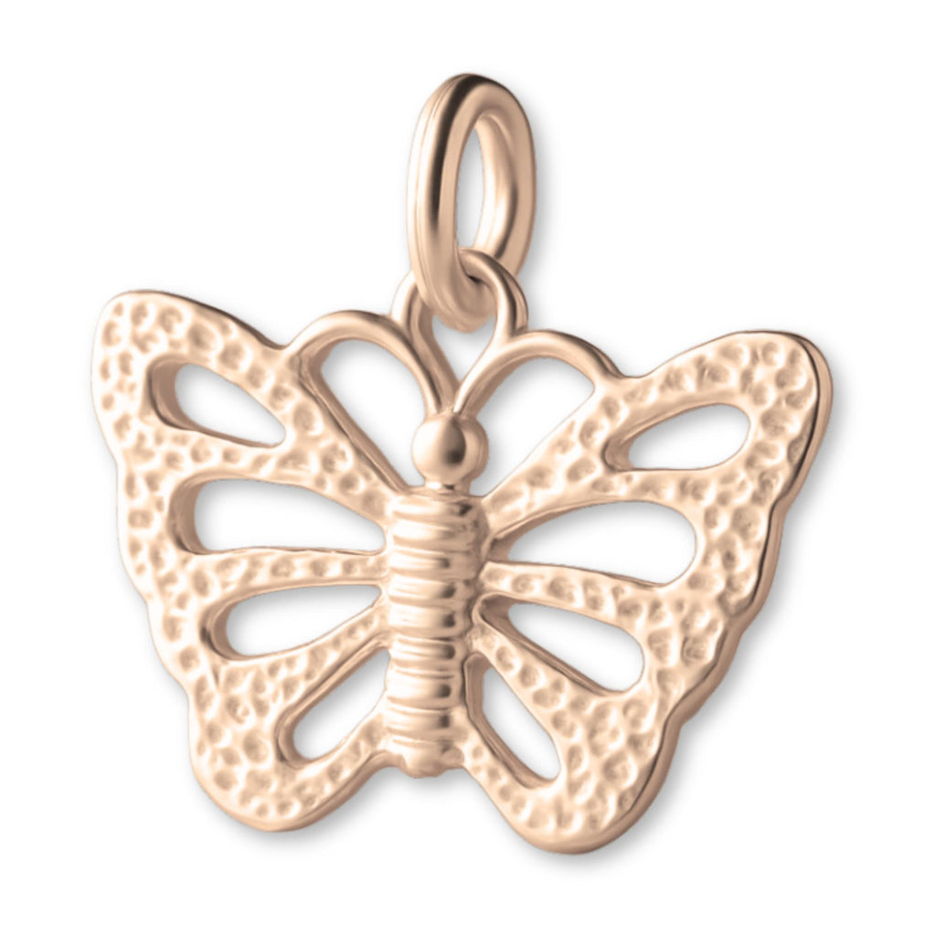 9ct Rose Gold - Speckled Monarch Butterfly Charm