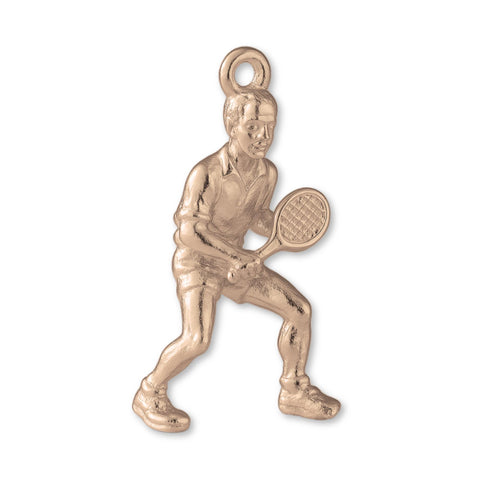 9ct Rose Gold - Tennis Player Charm