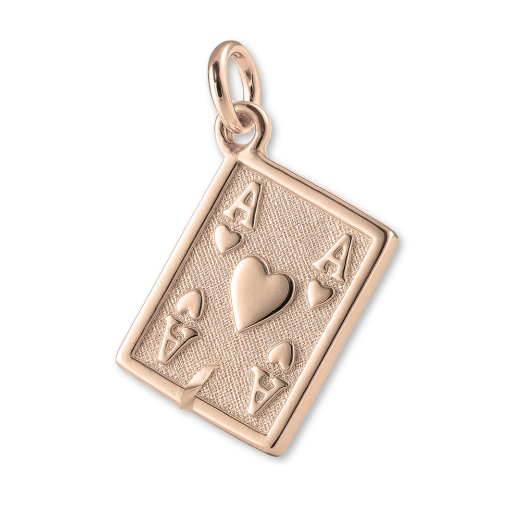 9ct Rose Gold - Ripped Ace Card Charm