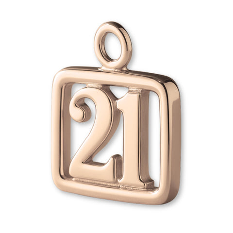 9ct Rose Gold - 21 Pendant Charm