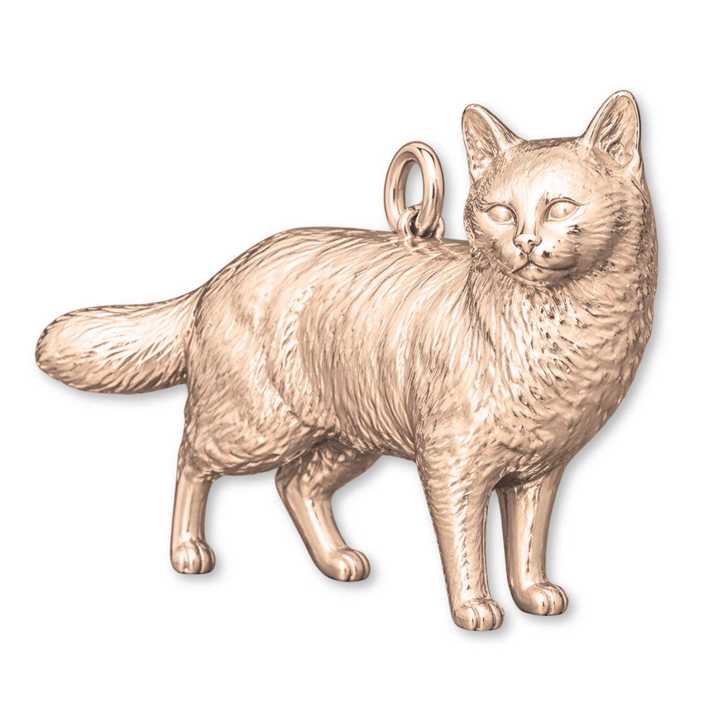 18ct Rose Gold - Turkish Van Cat Charm