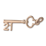 9ct Rose Gold - 21 Clover Castle Key Charm