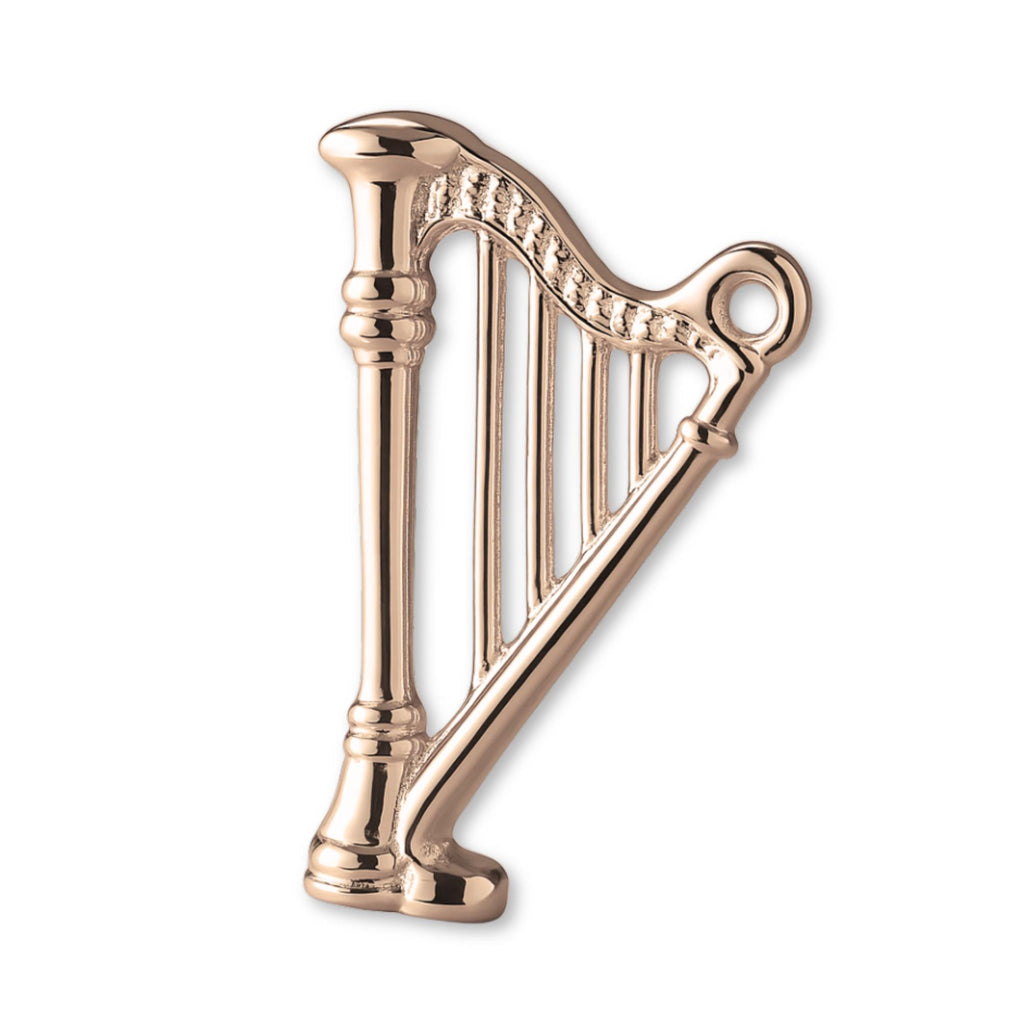 18ct Rose Gold - Traditional Irish Harp Charm