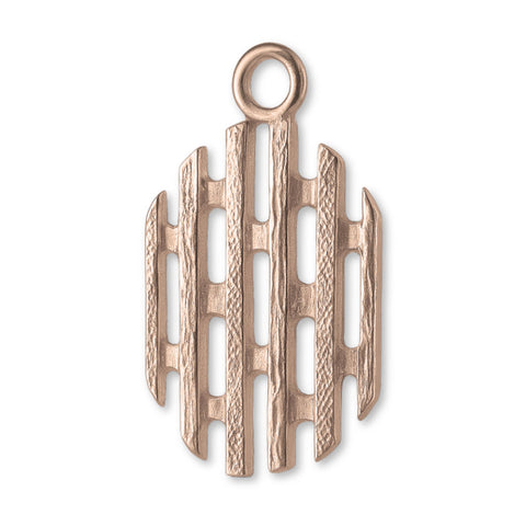 9ct Rose Gold - Openwork Grille Totem Charm