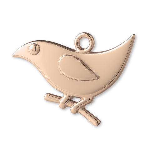 9ct Rose Gold - 2D Bird Charm