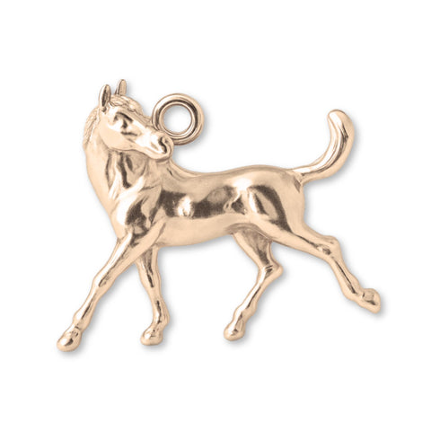 18ct Rose Gold - Galloping Horse Charm