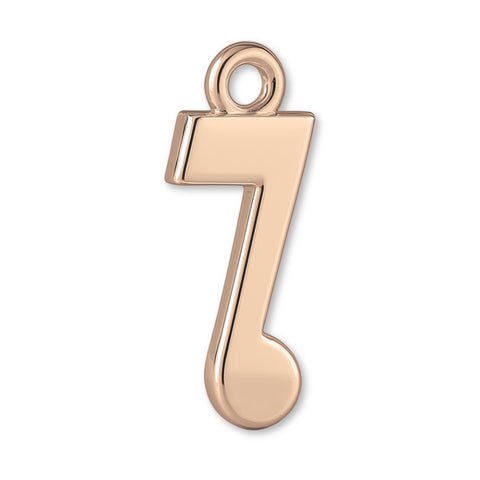 18ct Rose Gold - Single Quaver Note Charm