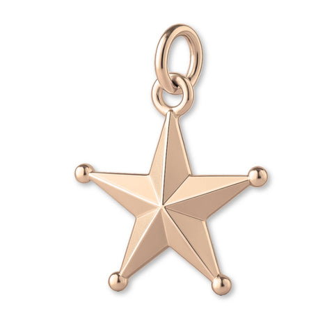 9ct Rose Gold - Classic Western Star Charm