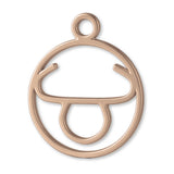 9ct Rose Gold - Taurus Zodiac Round Charm