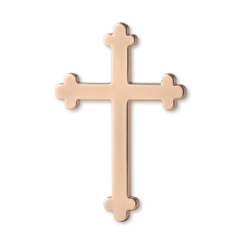 18ct Rose Gold - Trefoil Crucifix Charm