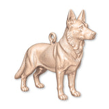 18ct Rose Gold - German Shepherd Dog Charm