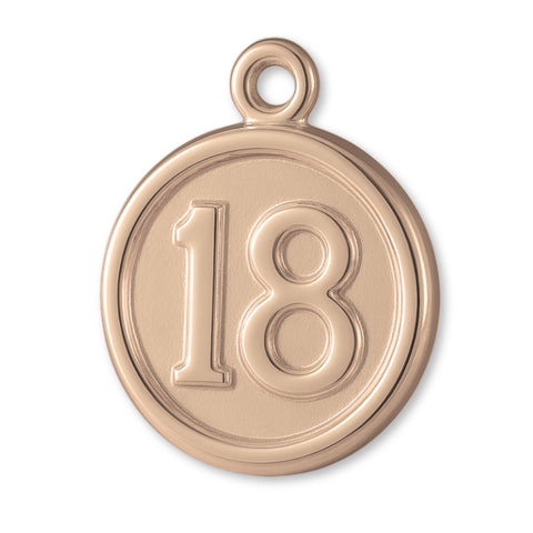 18ct Rose Gold - 18 Button Coin Charm