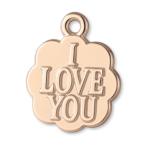 9ct Rose Gold - I Love You Clover Charm