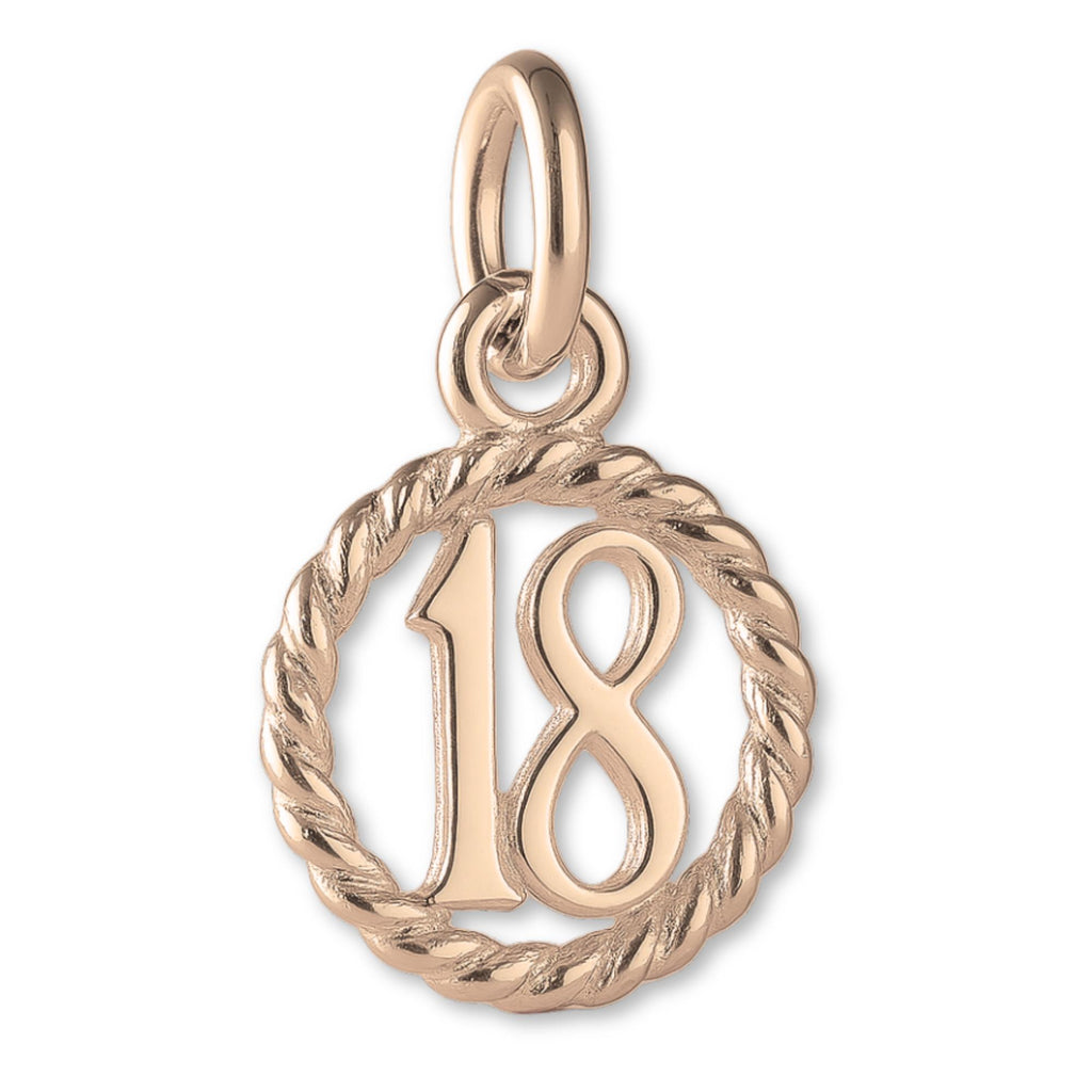 9ct Rose Gold - 18 Wreath Pendant Charm