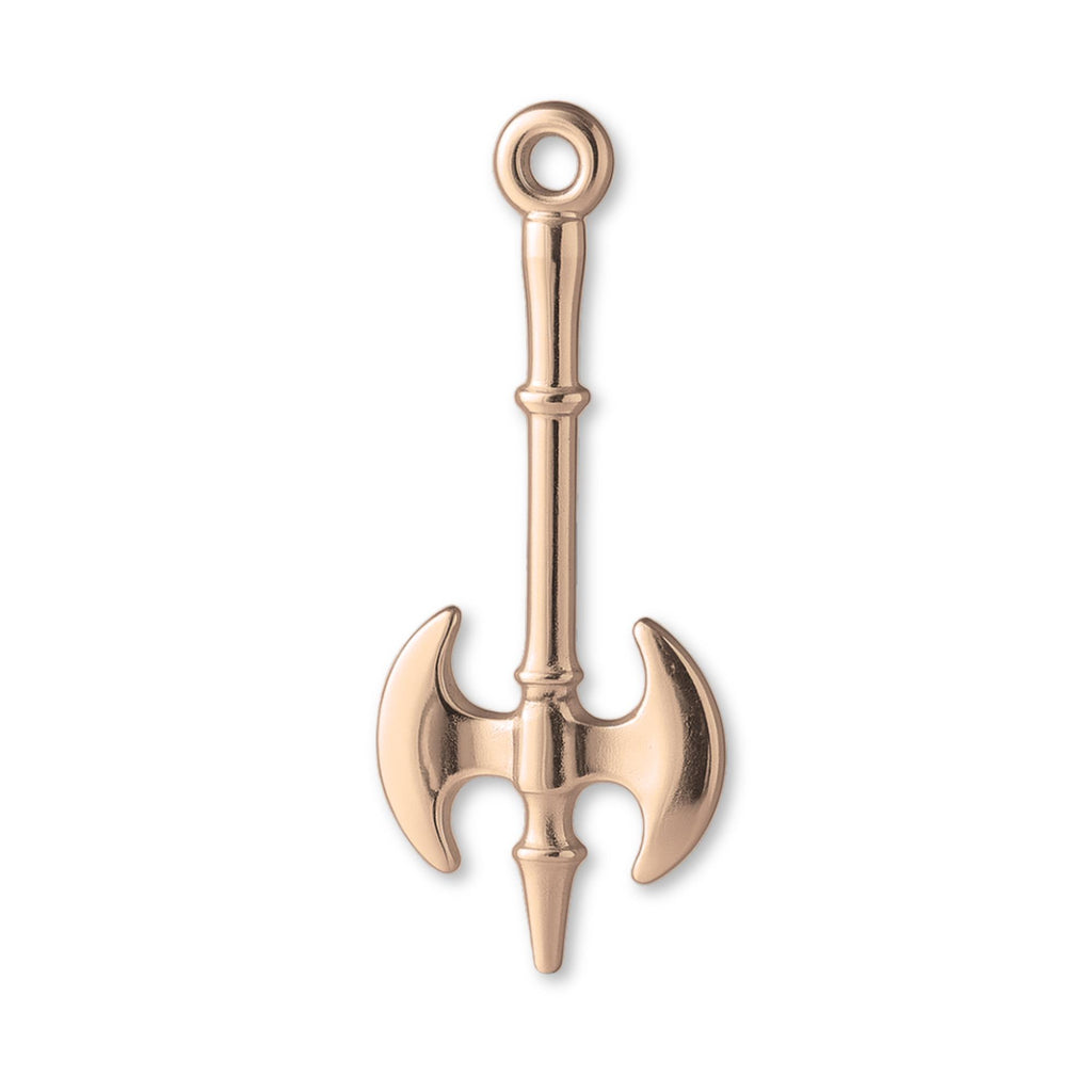 18ct Rose Gold - Medieval Battle Axe Charm