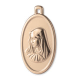 9ct Rose Gold - Oval Virgin Mary Amulet Charm