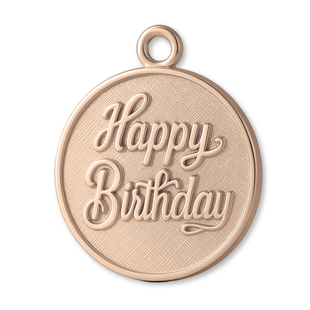 9ct Rose Gold - Happy Birthday Amulet Charm
