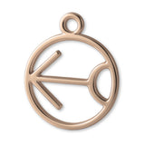 9ct Rose Gold - Sagittarius Zodiac Round Charm