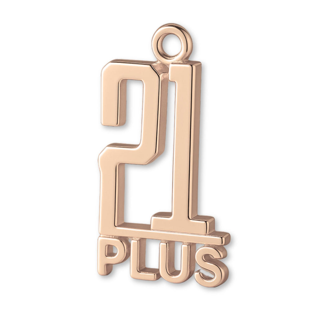 9ct Rose Gold - 21 Plus Monogram Charm