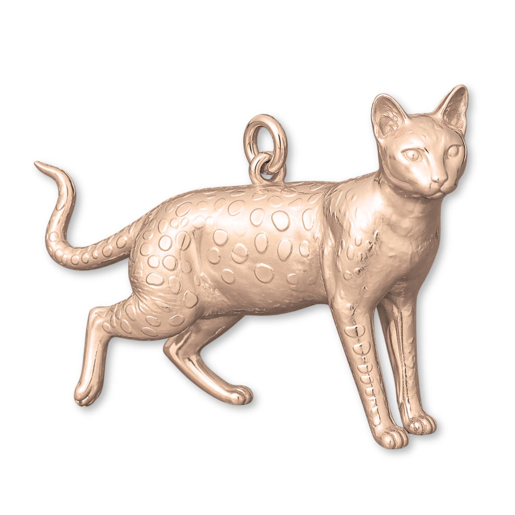 18ct Rose Gold - Savannah Cat Charm