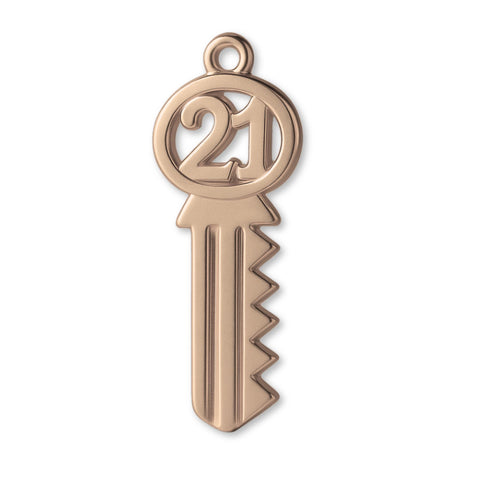 18ct Rose Gold - Vintage 21 House Key Charm