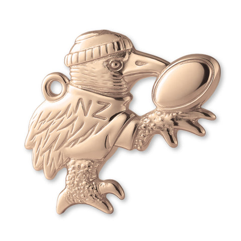 9ct Rose Gold - NZ Kiwi Rugby Bird Charm