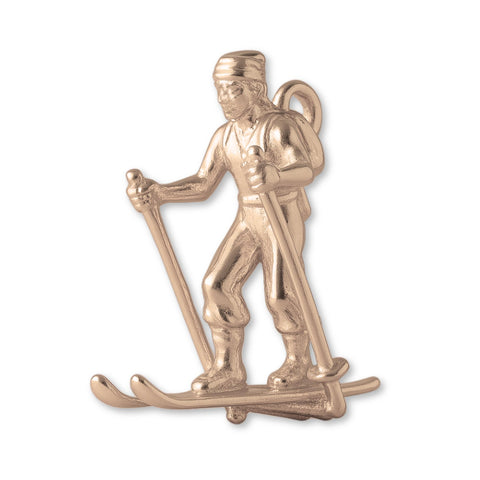 9ct Rose Gold - Cross Country Skier Charm