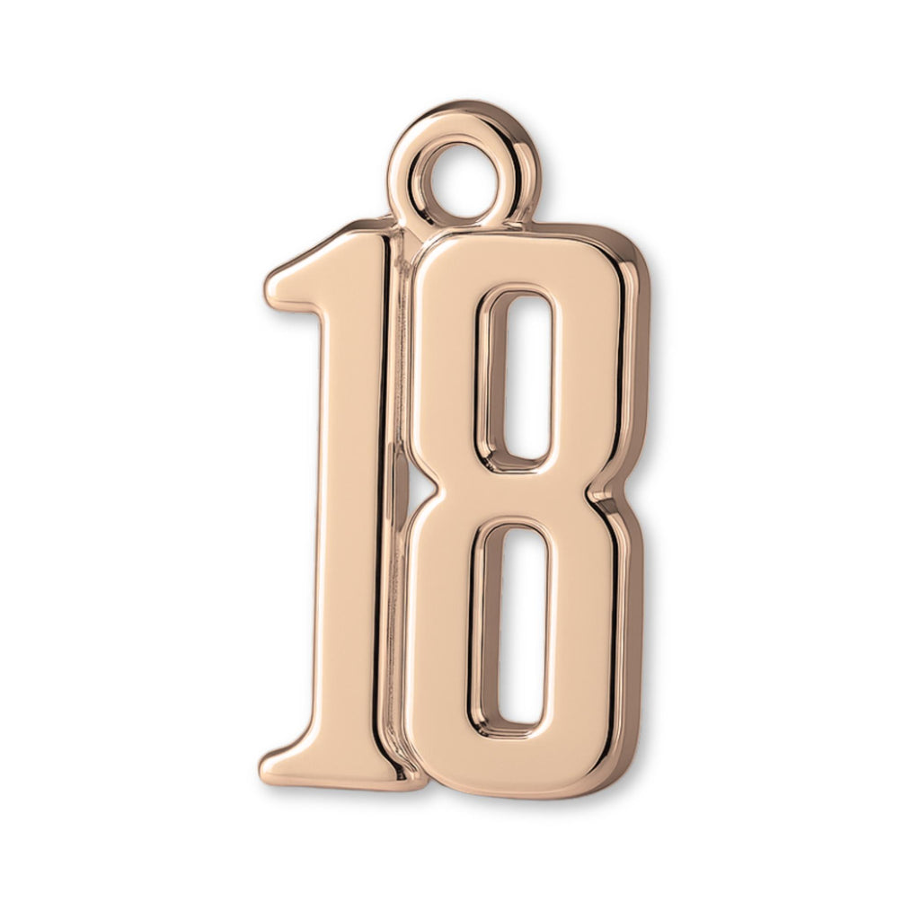 18ct Rose Gold - 18 Monogram Charm