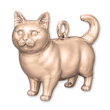 9ct Rose Gold - Munchkin Cat Charm