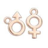 18ct Rose Gold - Gender Symbols Charm