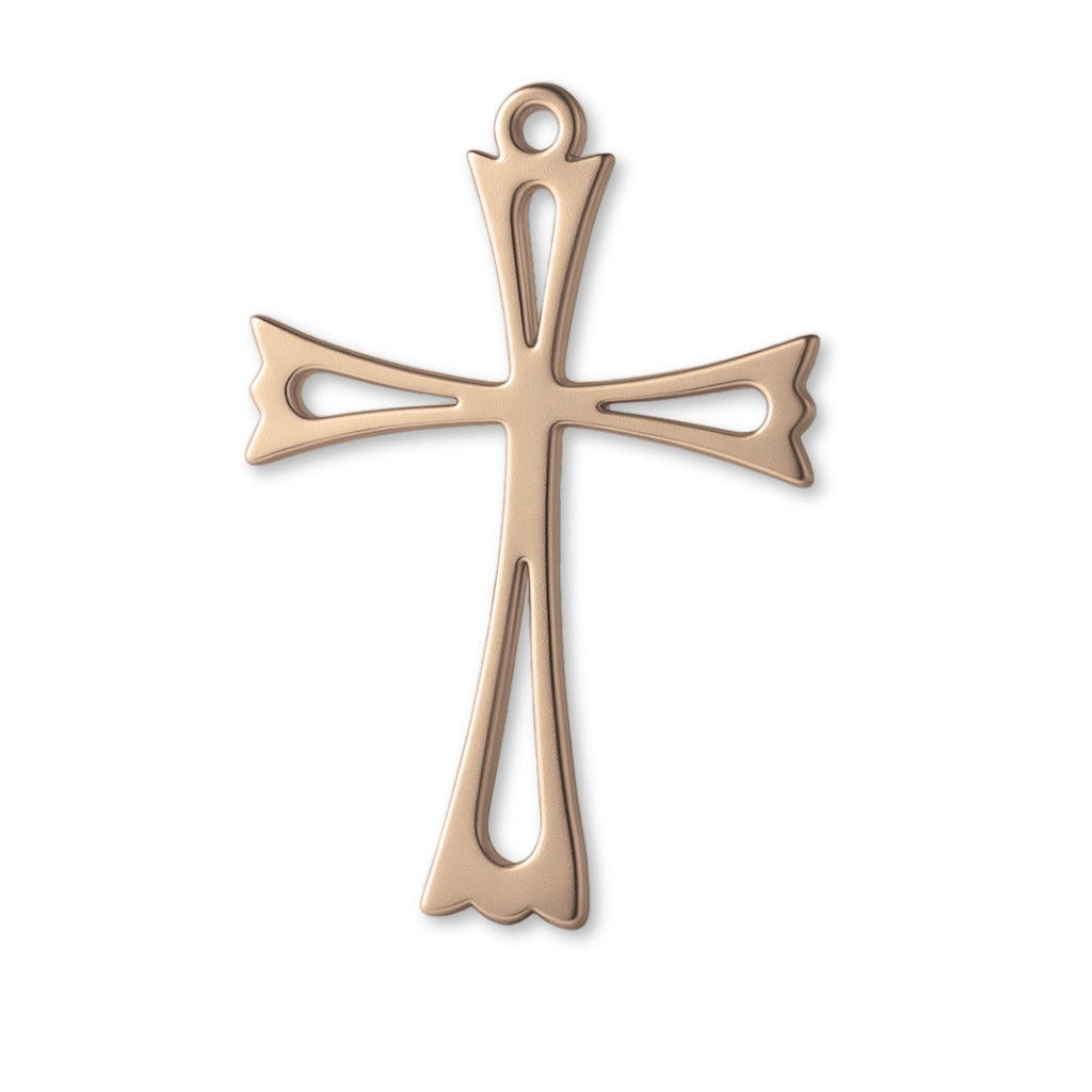 9ct Rose Gold - Openwork Crucifix Charm