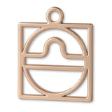 9ct Rose Gold - Libra Zodiac Square Charm