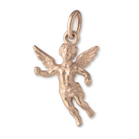 18ct Rose Gold - Flying Cherub Angel Charm