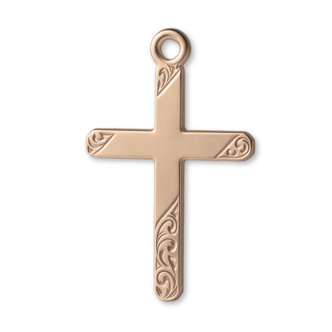 9ct Rose Gold - Heirloom-Style Crucifix Charm