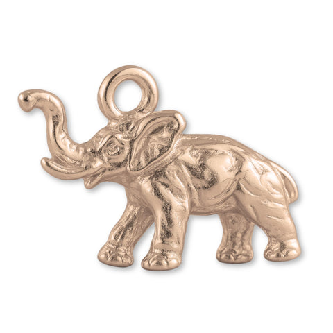 18ct Rose Gold - African Forest Elephant Charm